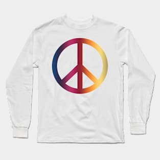 Peace Linear Gradient (Clear/White) Long Sleeve T-Shirt